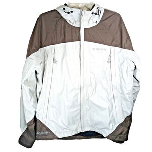 Columbia Titanium Hood Jacket Wind Rain Resistant Size Large Gray Nylon Coat